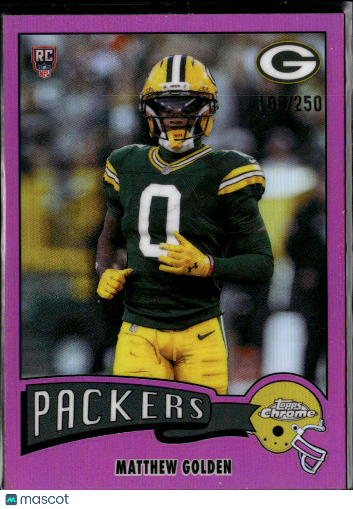 Matthew Golden 2025 Topps Chrome '75 Pink RC 198/250 Green Bay Packers
