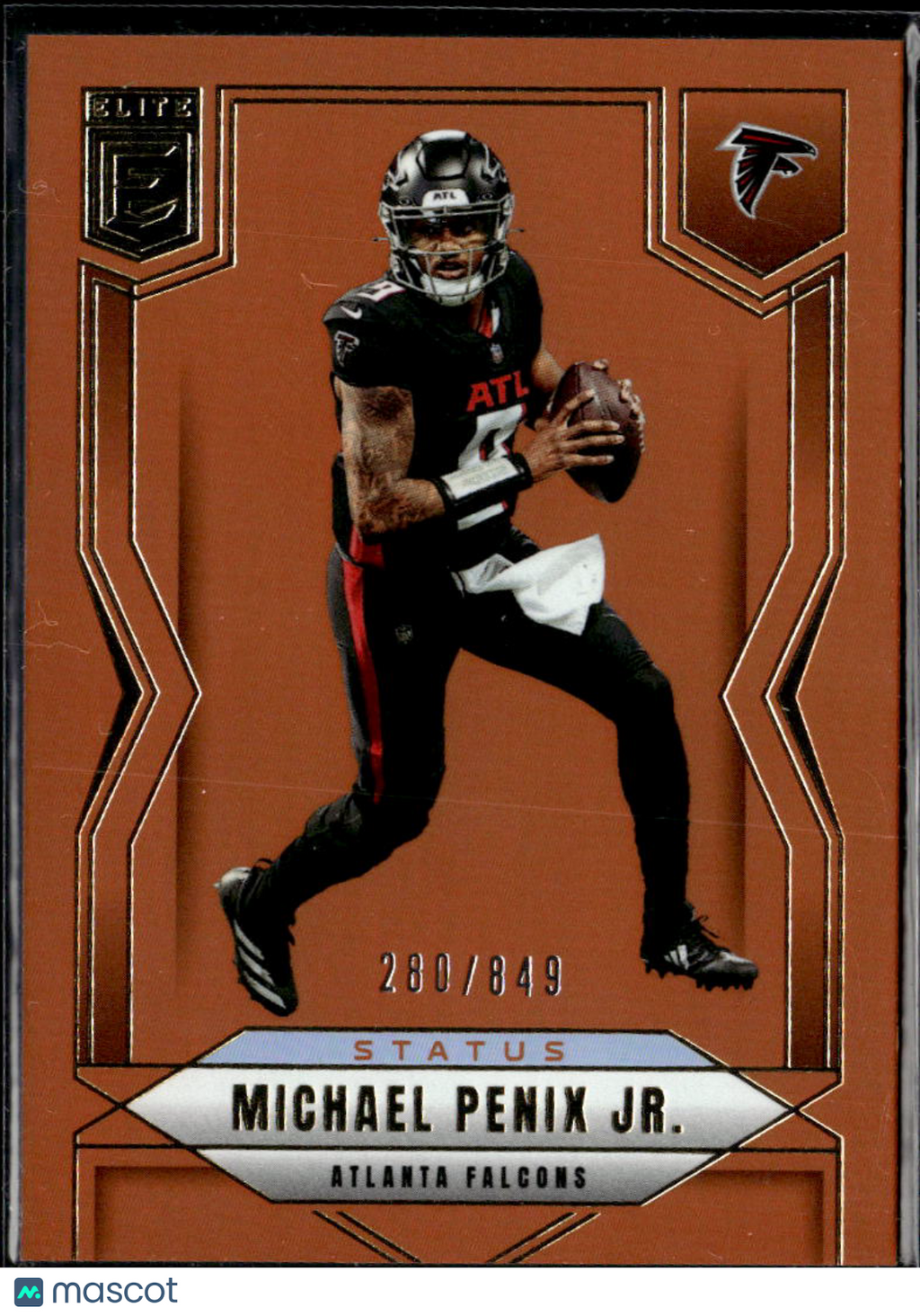 Michael Penix Jr. 2025 Elite Orange Status 280/849 Atlanta Falcons