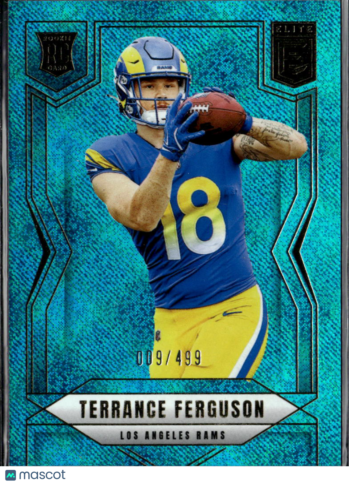 Terrance Ferguson 2025 Elite Teal Rookie RC 9/499 Los Angeles Rams