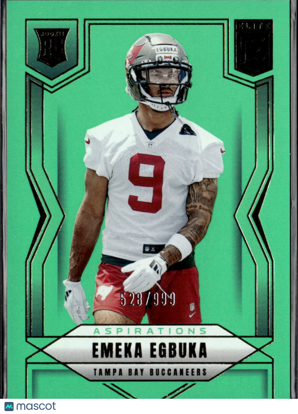 Emeka Egbuka 2025 Elite Green Aspirations RC 528/999 Tampa Bay Buccaneers