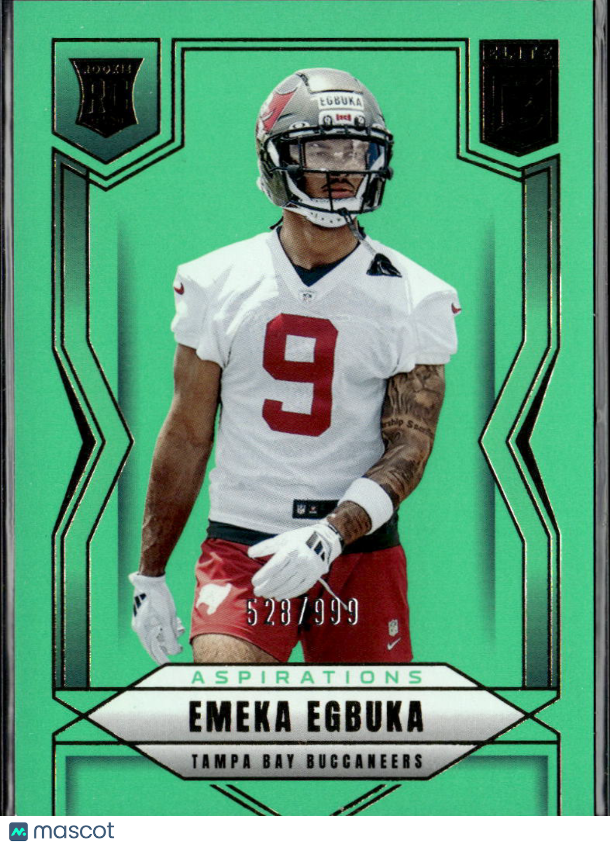Emeka Egbuka 2025 Elite Green Aspirations RC 528/999 Tampa Bay Buccaneers