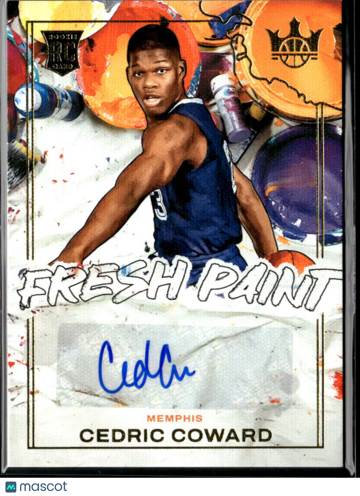 Cedric Coward 2026 Court Kings Fresh Paint Auto Autograph RC 82/99 Grizzlies