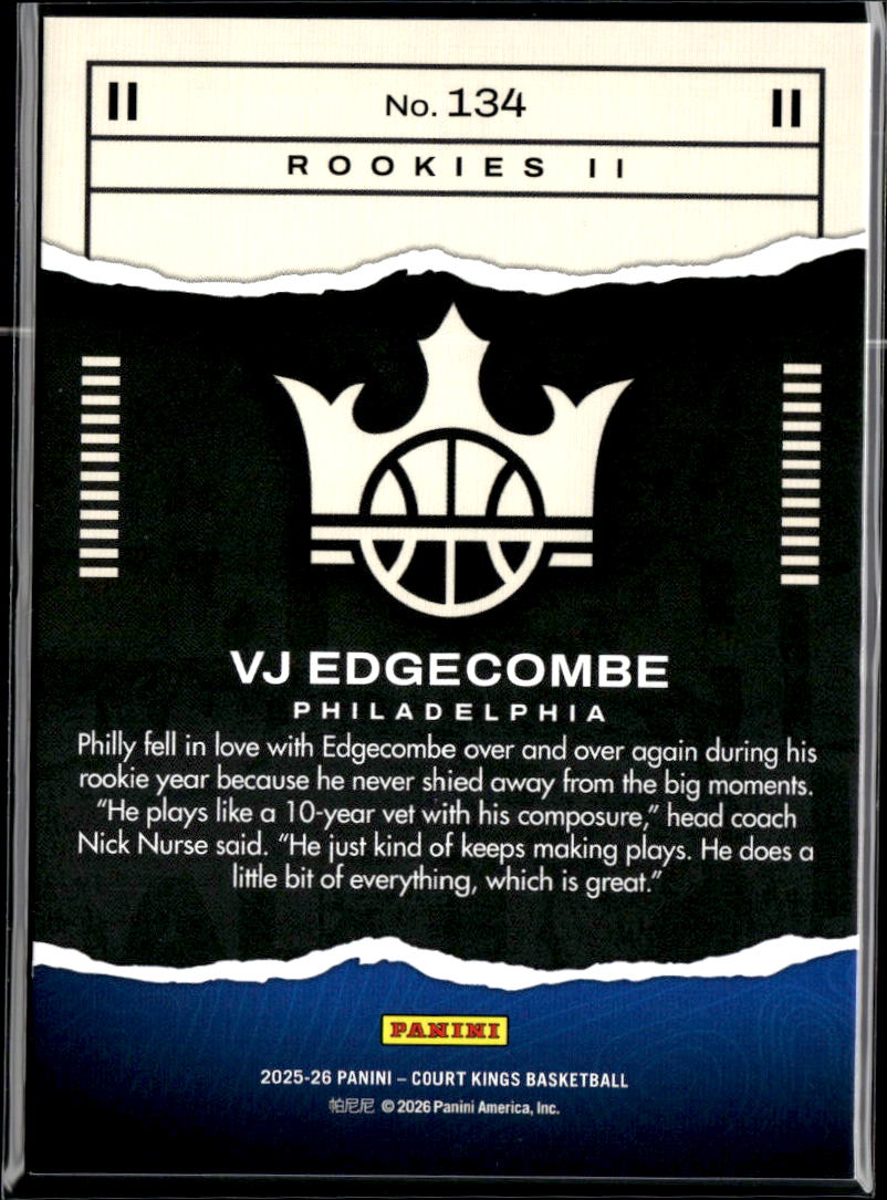 VJ Edgecombe 2026 Court Kings Level II Rookie RC Philadelphia 76ers