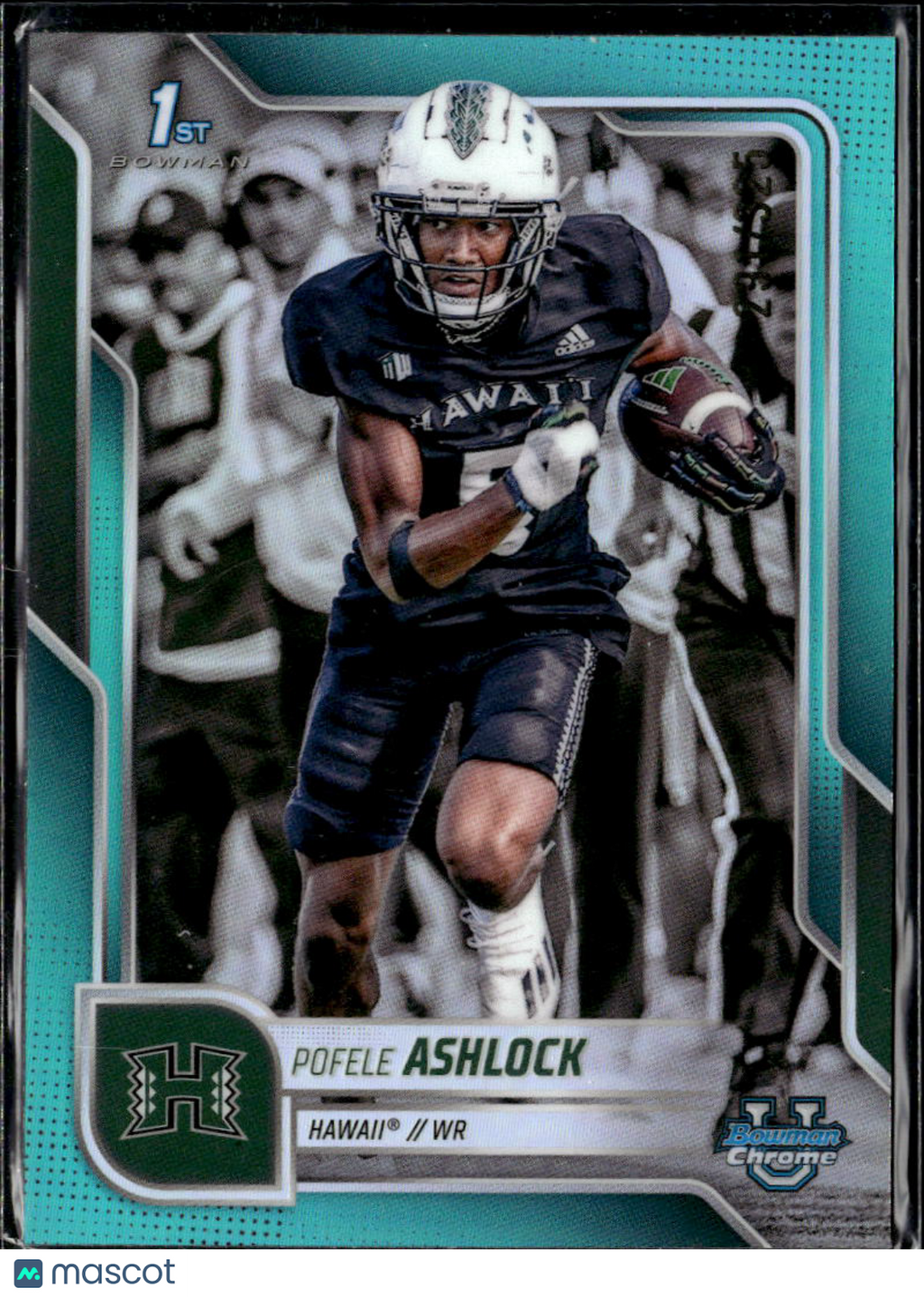 Pofele Ashlock 2025 Bowman Chrome 1st Aqua RC /325 Hawaii Rainbow Warriors
