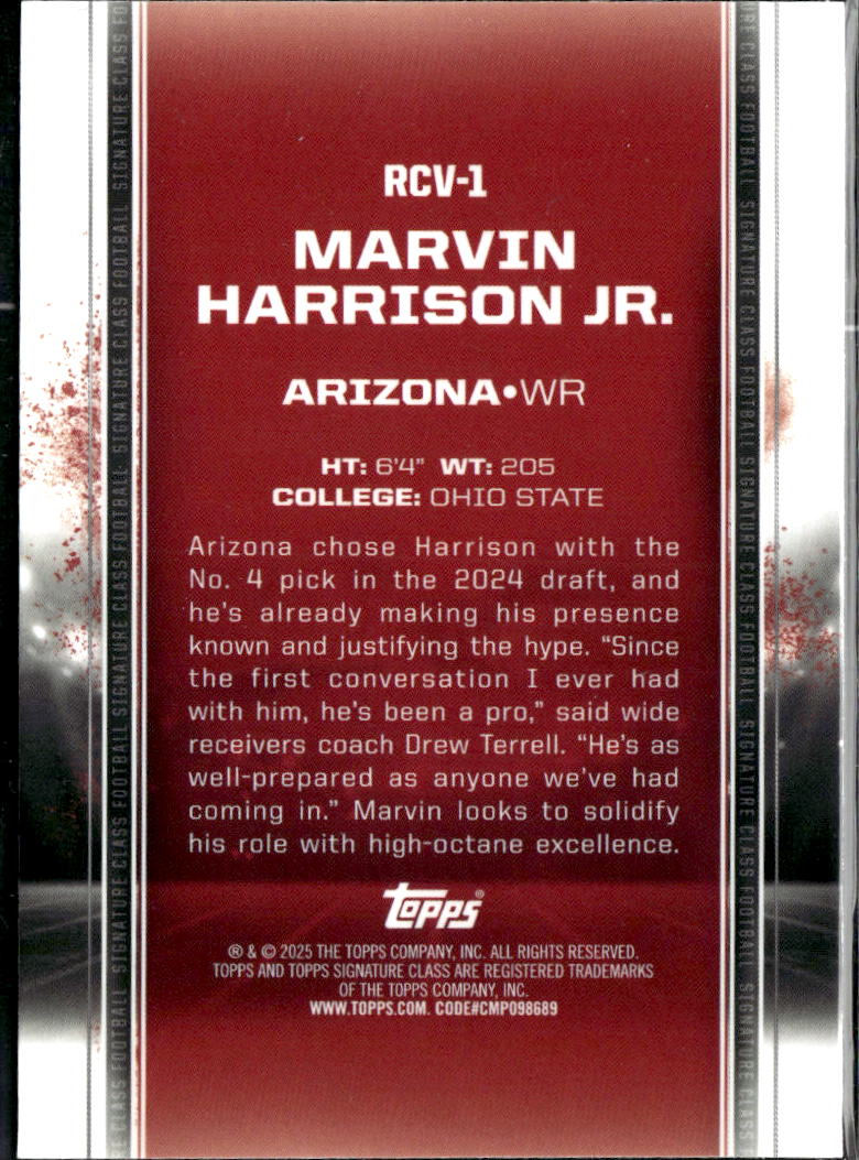 Marvin Harrison Jr. 2025 Topps Signature Class RC 120/250 Arizona Cardinals
