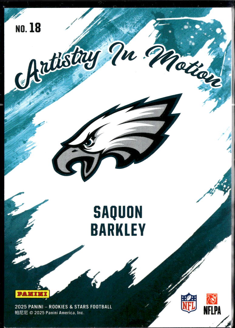 Saquon Barkley 2025 Rookies & Stars Artistry in Motion 90/125 Eagles