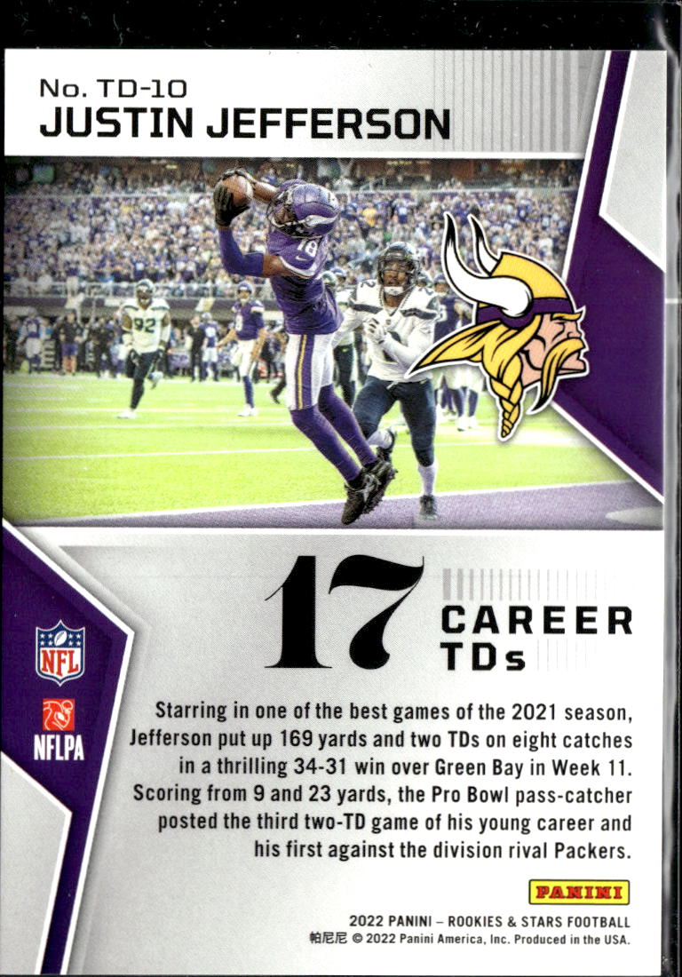 Justin Jefferson 2022 Rookies & Stars Touchdown Club 81/125 Minnesota Vikings