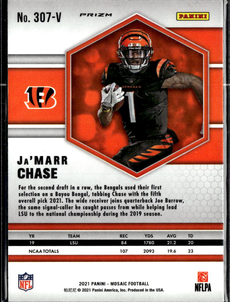 Ja'Marr Chase 2021 Mosaic Variation Silver Rookie RC Cincinnati Bengals