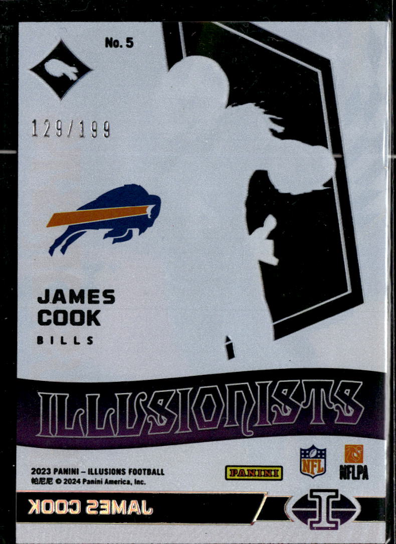 James Cook 2024 Illusions Illusionists Red 129/199 Buffalo Bills