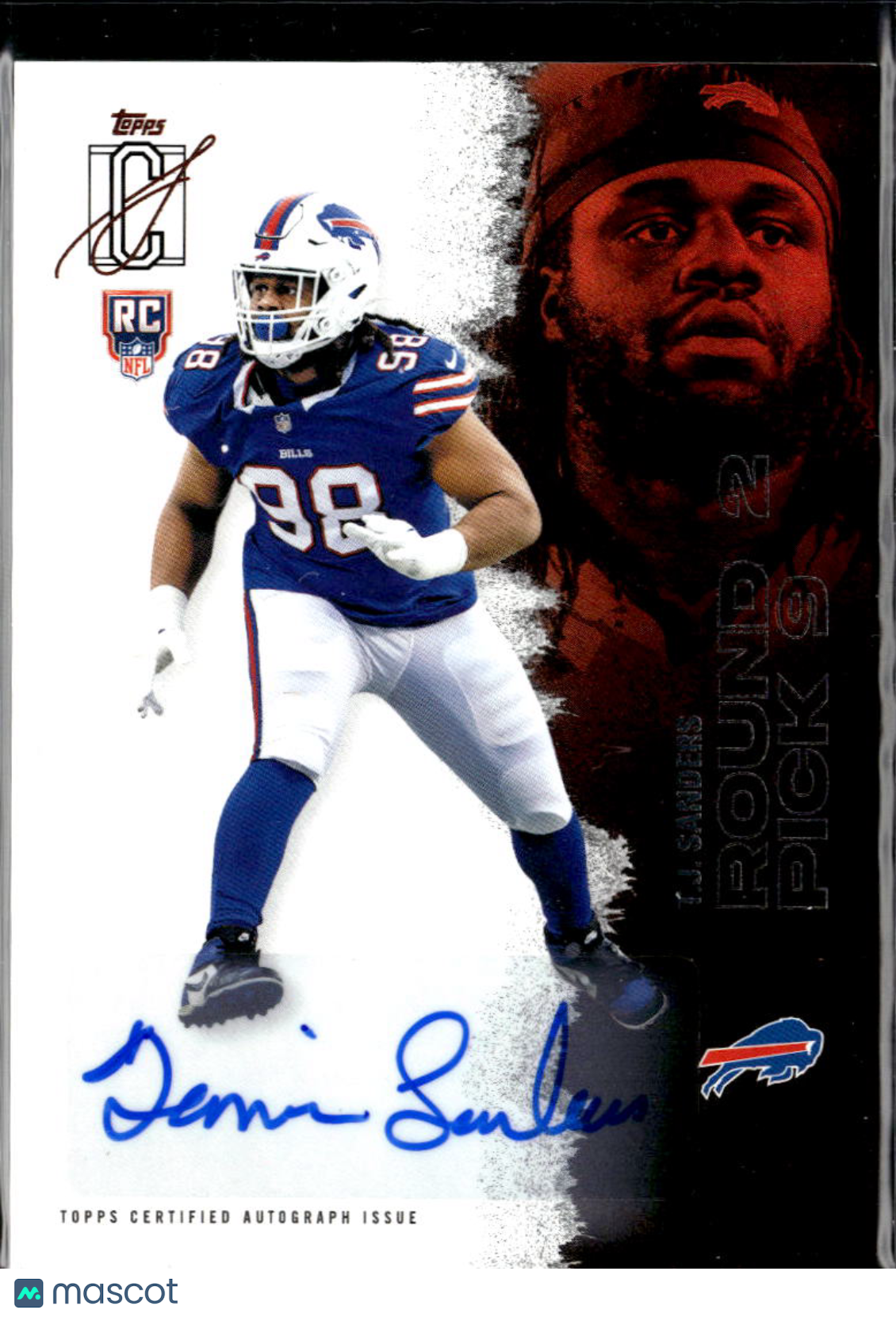 T.J. Sanders 2025 Topps Signature Class RC Auto Autograph Buffalo Bills