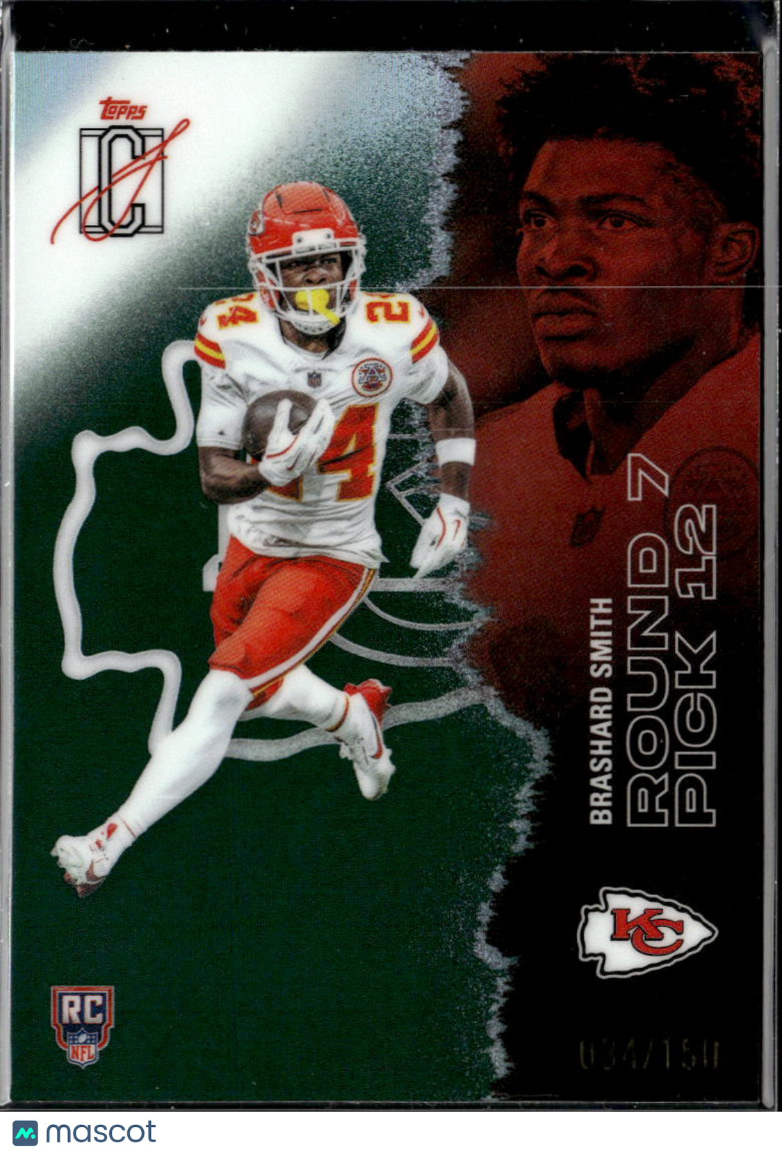 Brashard Smith 2025 Topps Signature Class RC 34/150 Kansas City Chiefs