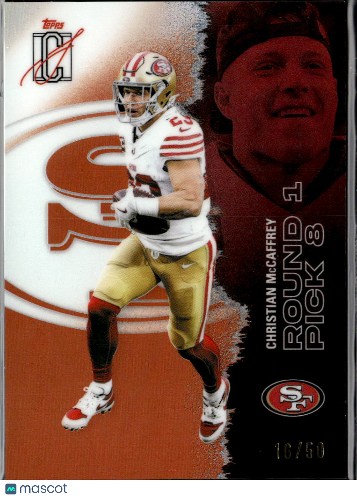 Christian McCaffrey 2025 Topps Signature Class Orange 16/50 San Francisco 49ers