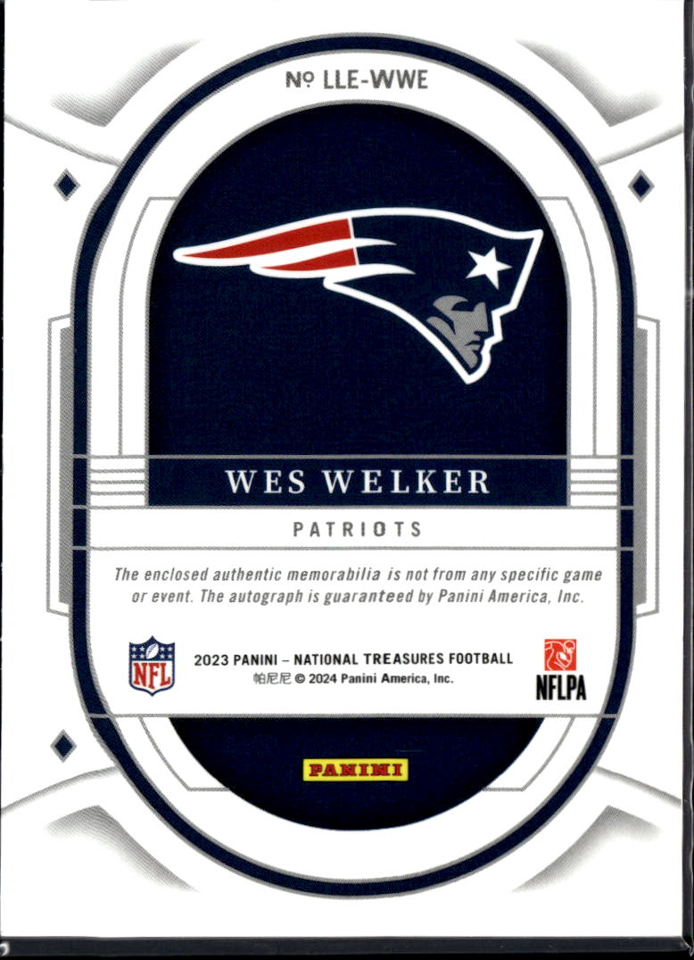 Wes Welker 2023 National Treasures Auto Autograph Patch /10 New England Patriots