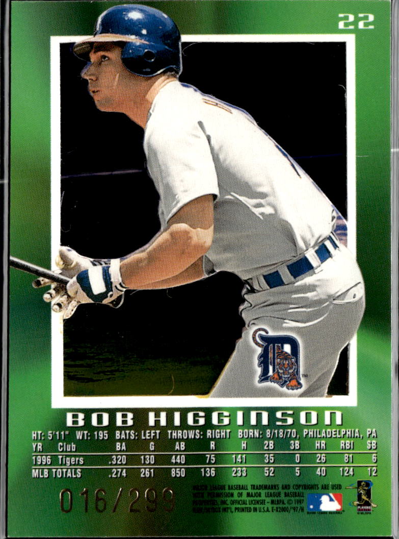 Bob Higginson 1997 E-X2000 Credentials 16/299 Detroit Tigers