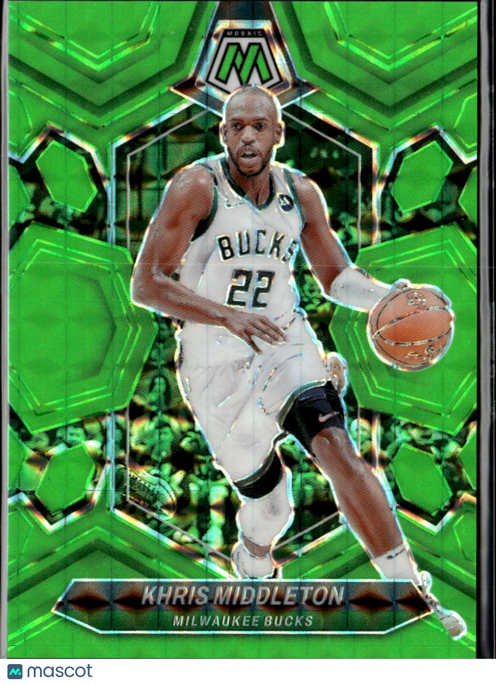 Khris Middleton 2023-24 Mosaic Green Fluorescent 3/10 Milwaukee Bucks