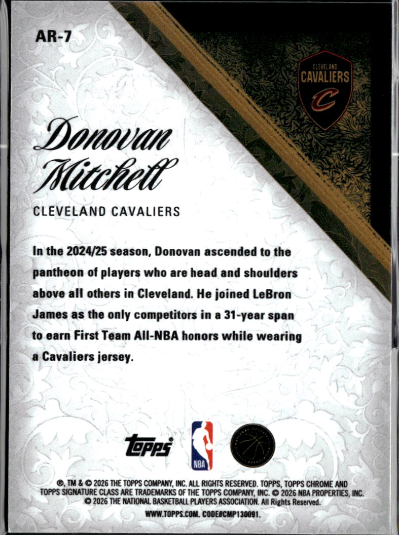 Donovan Mitchell 2026 Topps Signature Class Aristocrats SSP CASE HIT Cavaliers