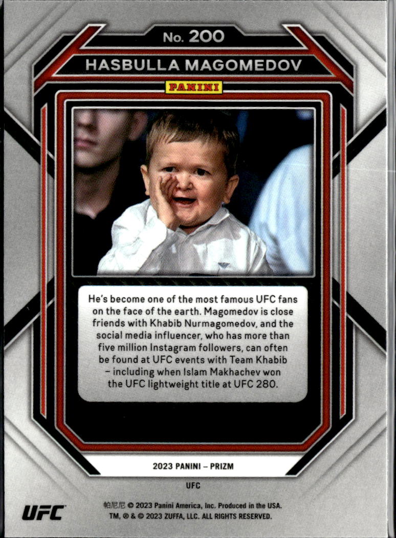 Hasbulla Magomedov 2023 Panini Prizm UFC RC Rookie #200
