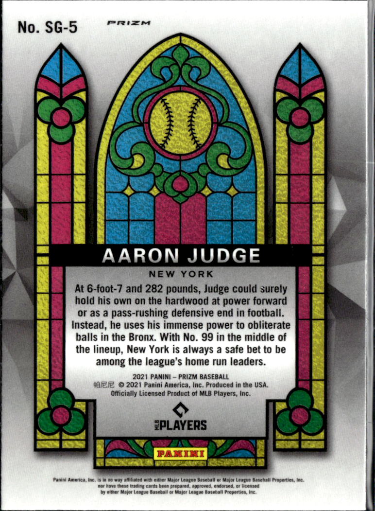 Aaron Judge 2021 Prizm Stained Glass Cosmic Haze New York Yankees