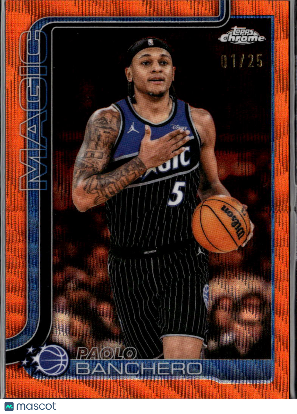 Paolo Banchero 2025-26 Topps Chrome Orange Wave Refractor 1/25 Orlando Magic
