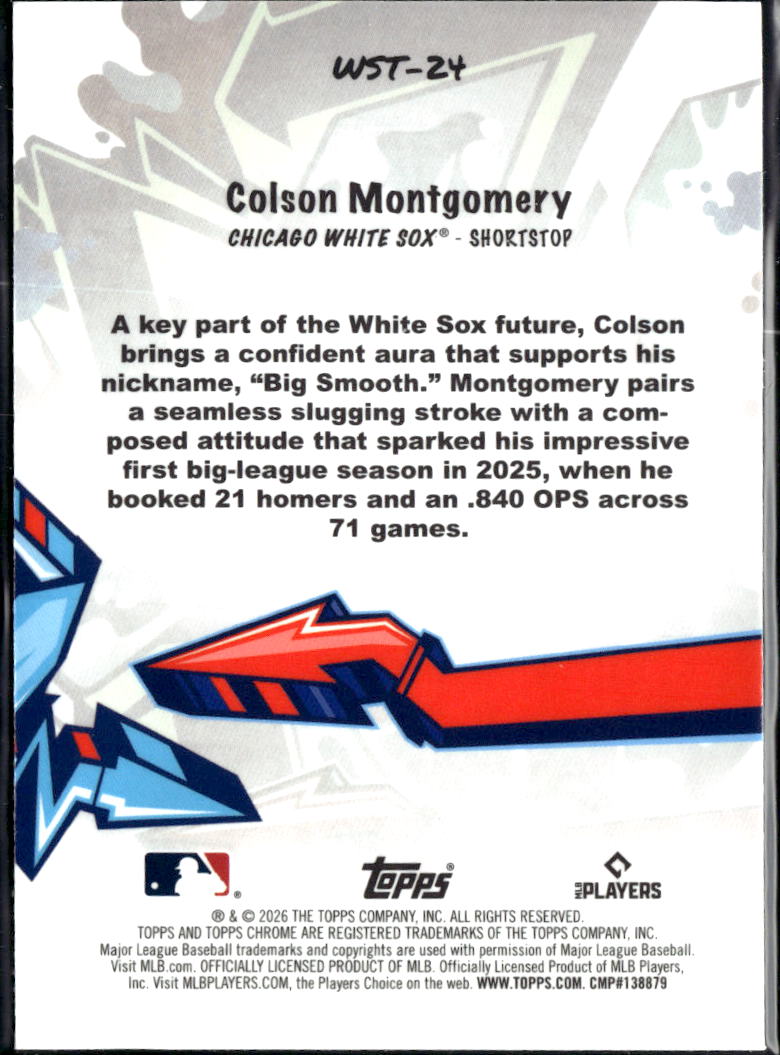 Colson Montgomery 2026 Topps Chrome Wild Style RC Chicago White Sox