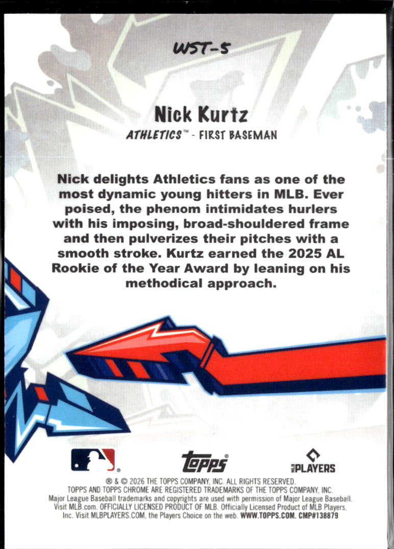 Nick Kurtz 2026 Topps Chrome Wild Style Oakland Athletics