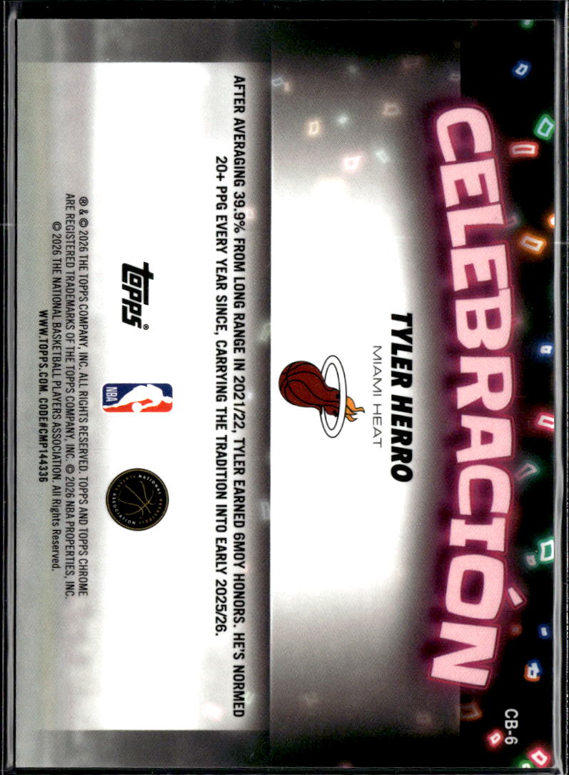 Tyler Herro 2026 Topps Chrome Celebracion SSP CASE HIT Miami Heat