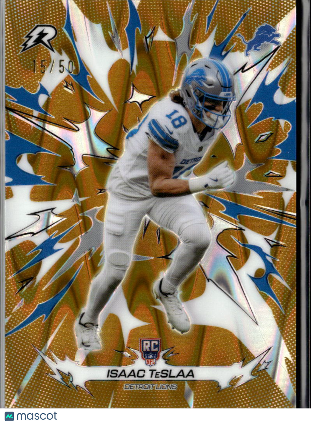 Isaac TeSlaa 2026 Topps Resurgence GOLD Rookie RC 15/50 Detroit Lions