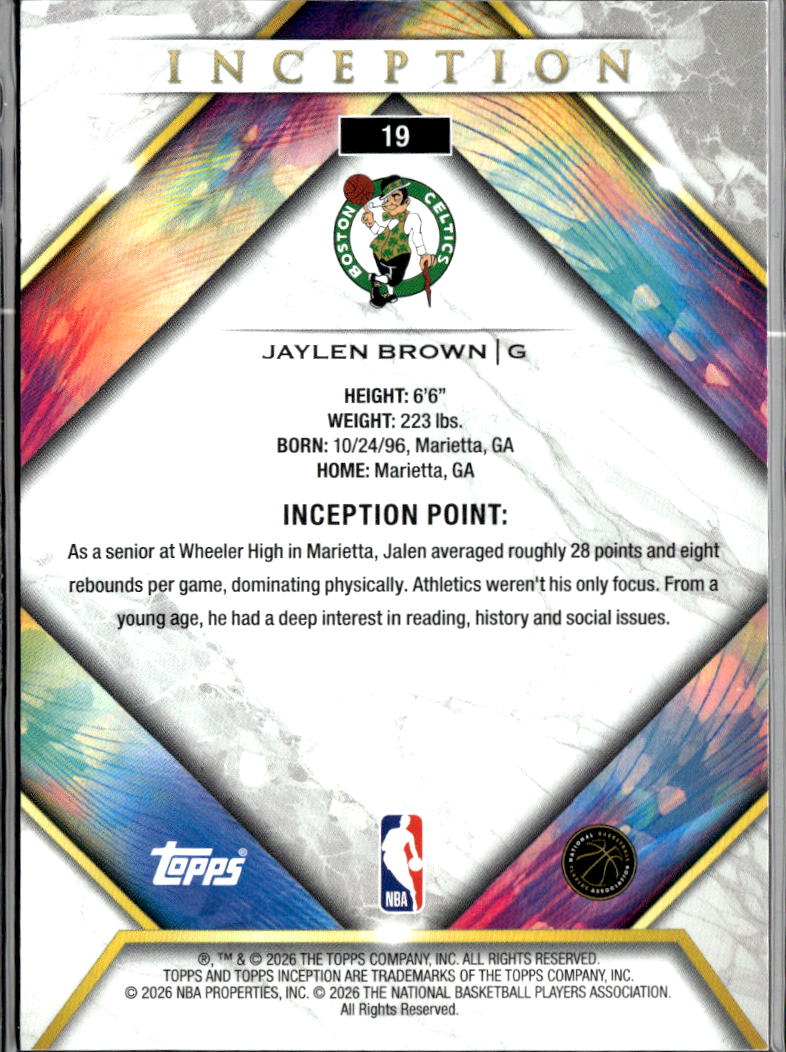 Jaylen Brown 2026 Topps Inception 68/125 Boston Celtics
