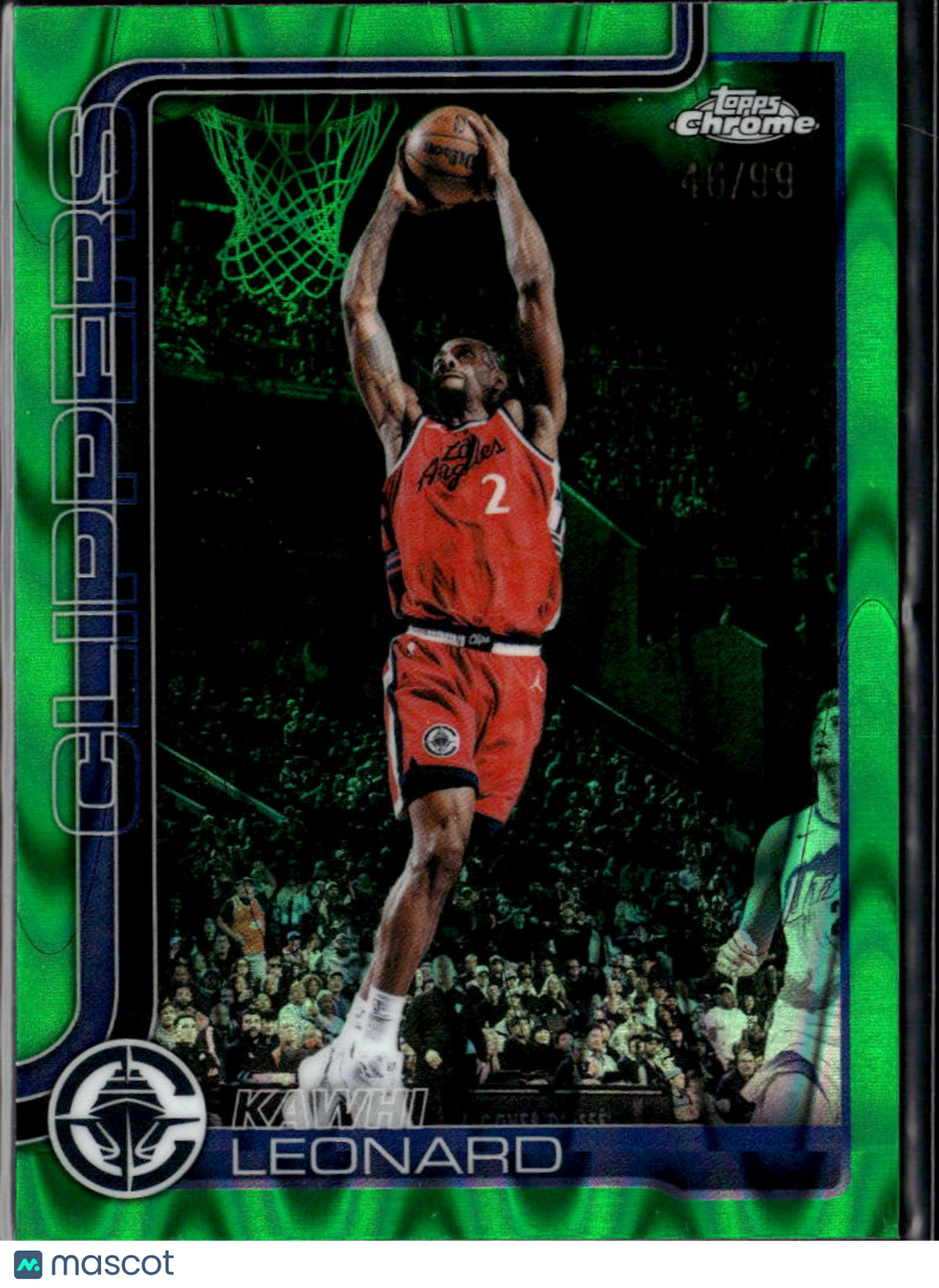 Kawhi Leonard 2026 Topps Chrome Update Green 46/99 Los Angeles Clippers