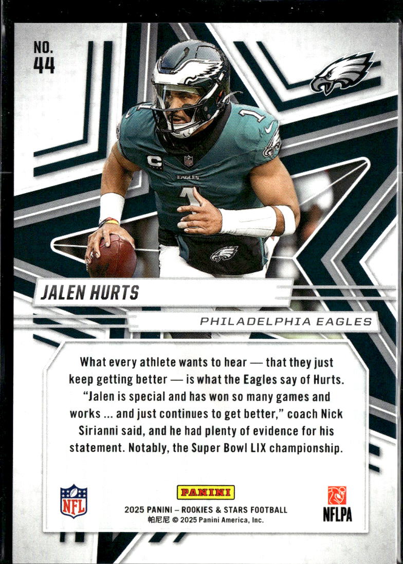Jalen Hurts 2025 Rookies & Stars Red 90/100 Philadelphia Eagles