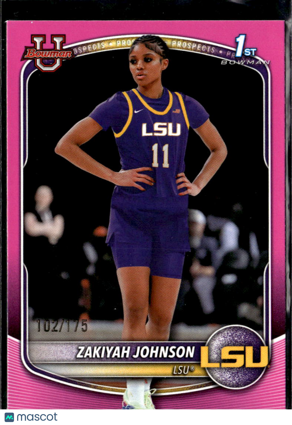 Zakiyah Johnson 2025 Bowman 1st Rookie RC Pink 102/175 LSU Tigers