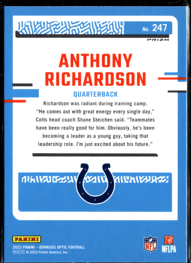 Anthony Richardson 2023 Optic Rated Rookie RC HOLO Indianapolis Colts