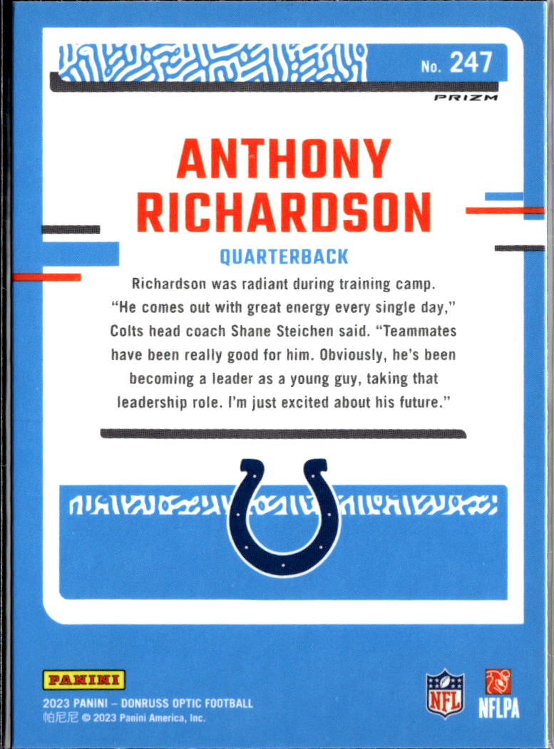 Anthony Richardson 2023 Optic Rated Rookie RC Pink Indianapolis Colts
