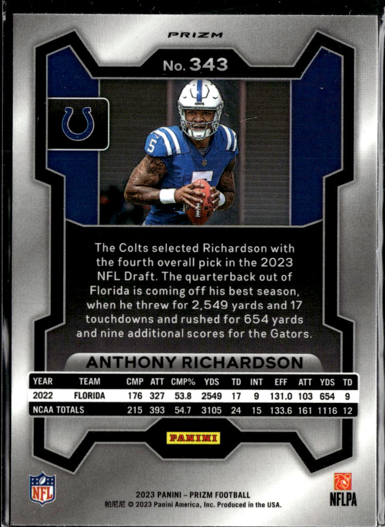 Anthony Richardson 2023 Prizm RC Orange Disco Indianapolis Colts