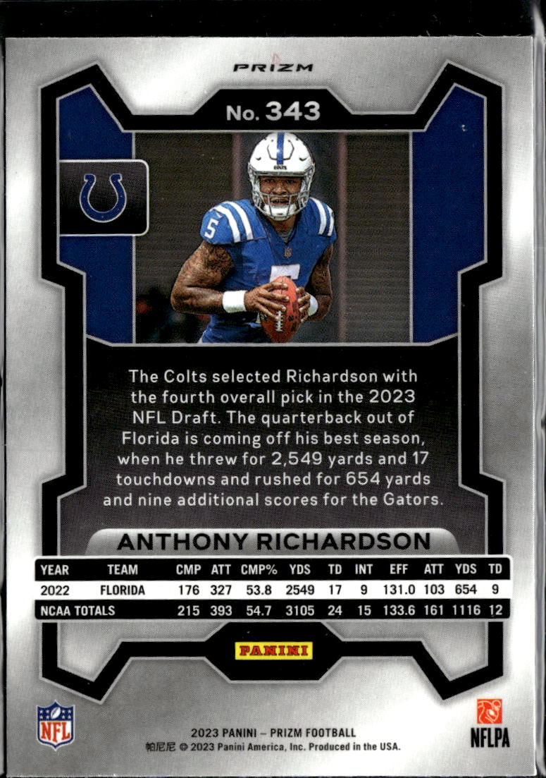 Anthony Richardson 2023 Prizm RC Red White Blue Rookie Indianapolis Colts