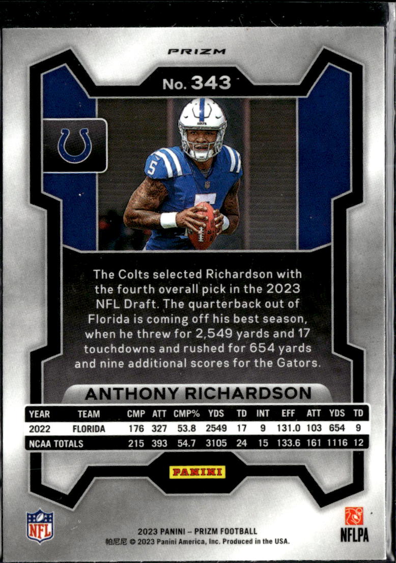 Anthony Richardson 2023 Prizm RC Green Pulsar Rookie Indianapolis Colts