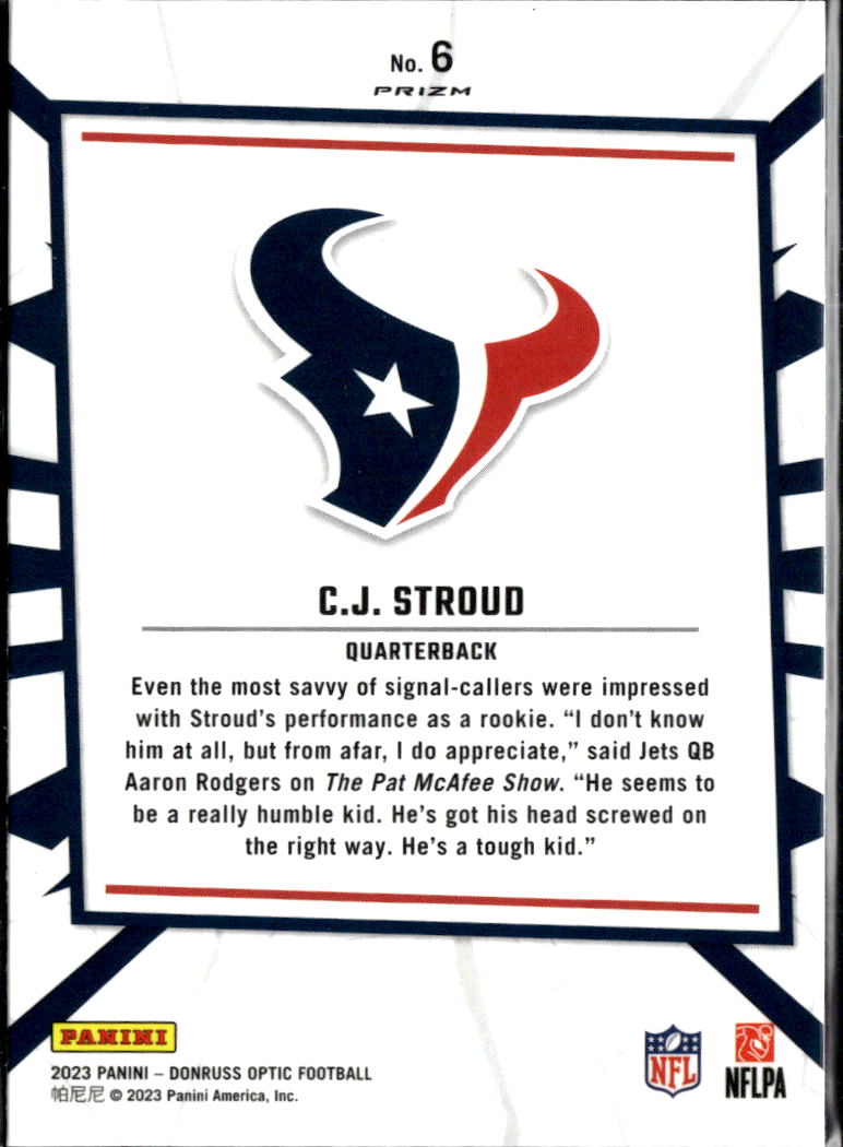 C.J. Stroud 2023 Optic My House Prizm Rookie RC Houston Texans