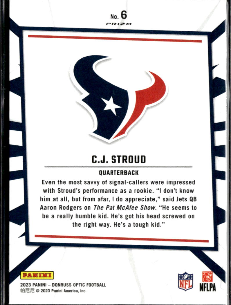 C.J. Stroud 2023 Optic My House Prizm Rookie RC Houston Texans