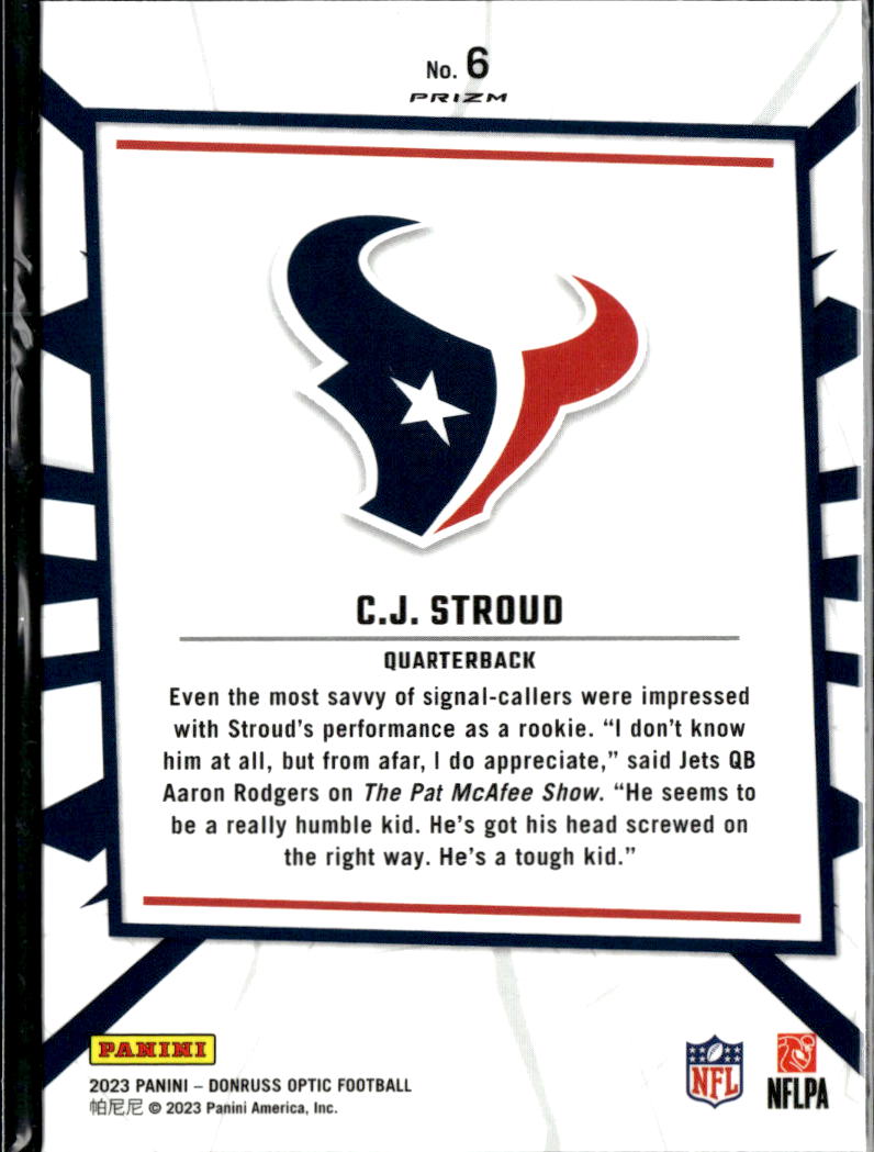 C.J. Stroud 2023 Optic My House Prizm Rookie RC Houston Texans