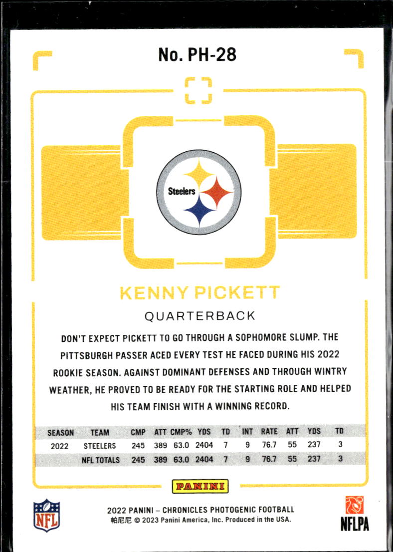 Kenny Pickett 2023 Photogenic Red RC Rookie 146/199 Pittsburgh Steelers