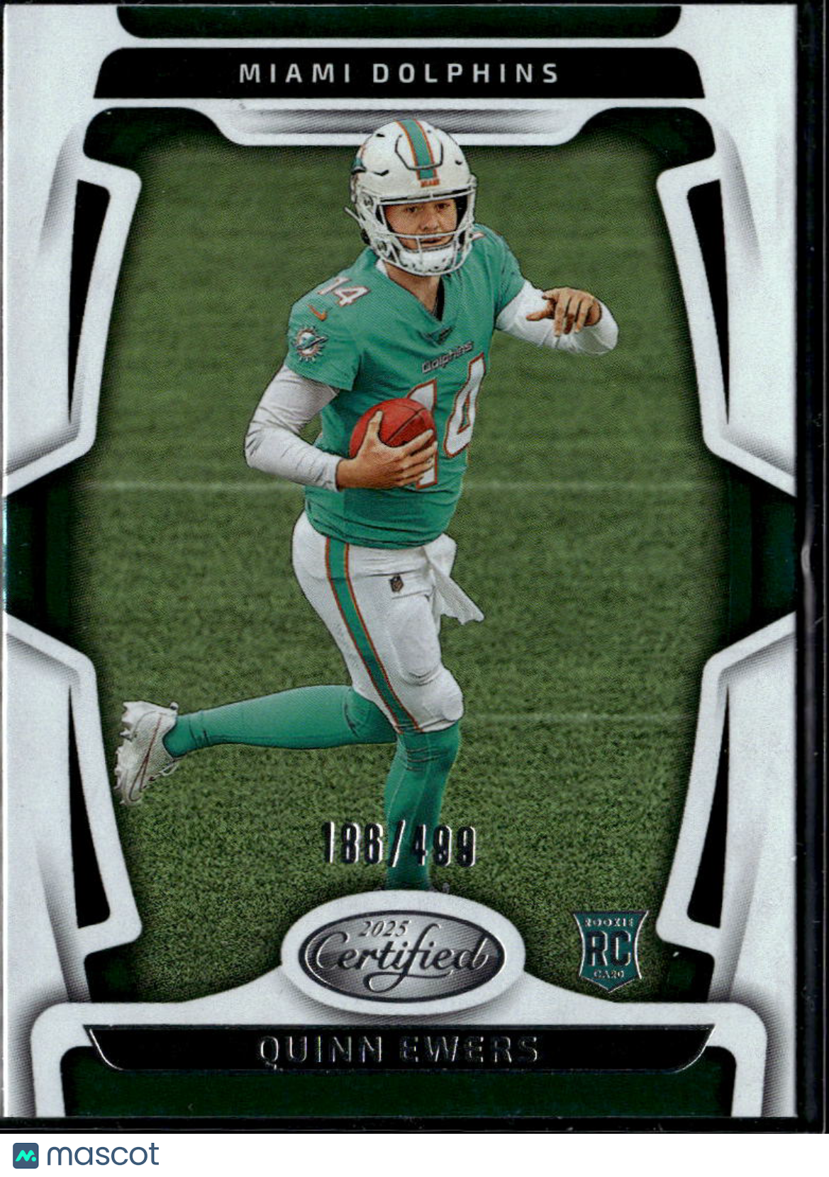 Quinn Ewers 2025 Certified RC Rookie 186/499 Longhorns Miami Dolphins