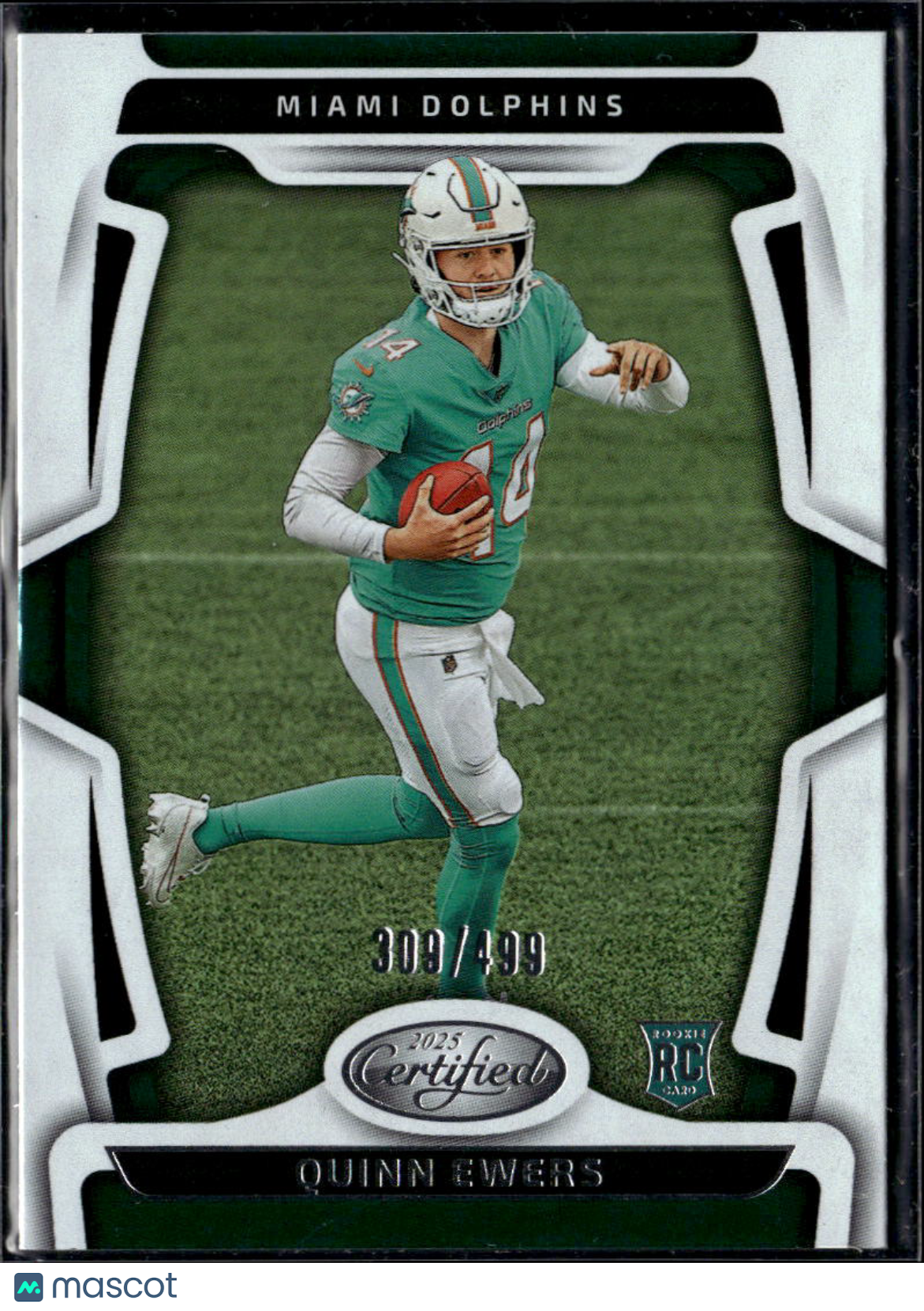 Quinn Ewers 2025 Certified RC Rookie 309/499 Longhorns Miami Dolphins