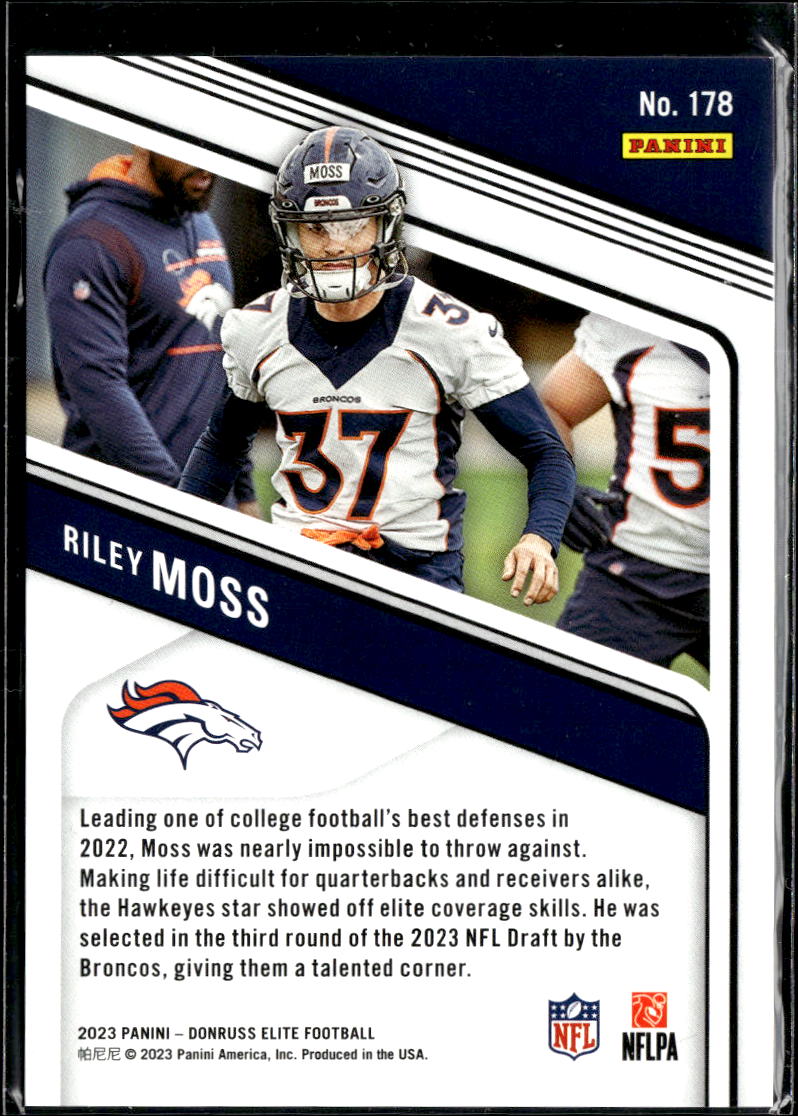 Riley Moss 2023 Elite Rookie RC 354/999 Denver Broncos