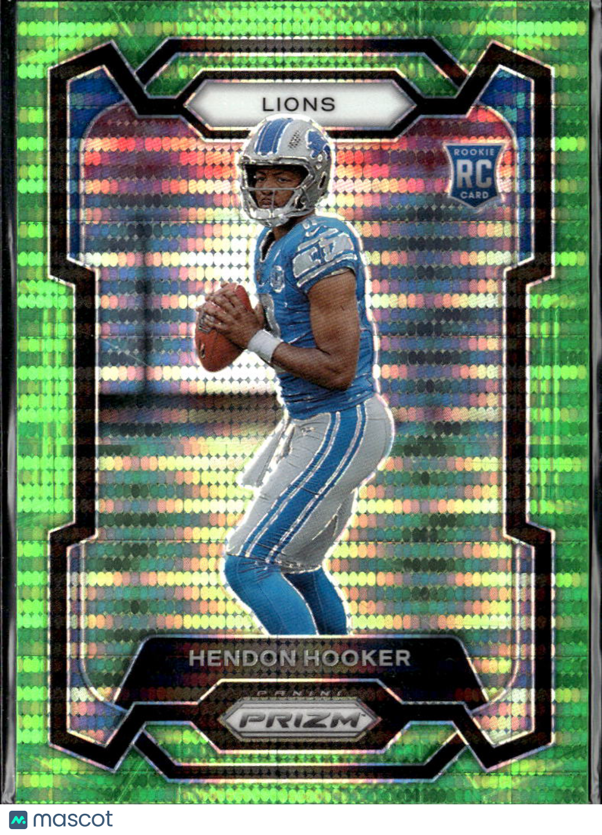 Hendon Hooker 2023 Panini Prizm Green Pulsar Rookie RC Detroit Lions