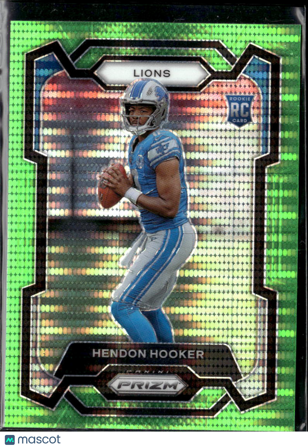 Hendon Hooker 2023 Panini Prizm Green Pulsar Rookie RC Detroit Lions
