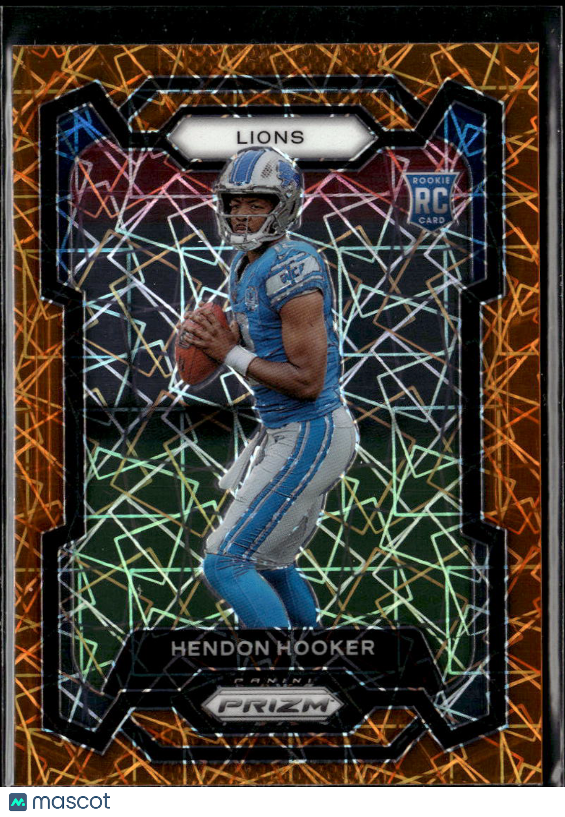 Hendon Hooker 2023 Panini Prizm Orange Lazer RC Detroit Lions
