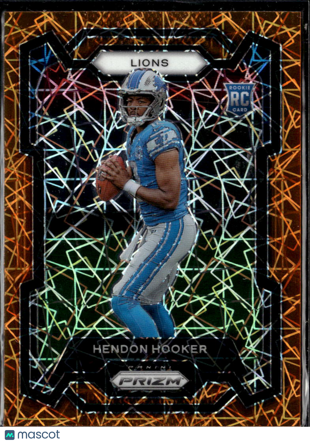 Hendon Hooker 2023 Panini Prizm Orange Lazer RC Detroit Lions