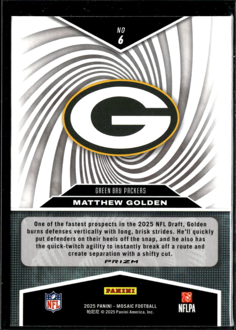 Matthew Golden 2025 Mosaic Storm Silver Rookie RC Green Bay Packers