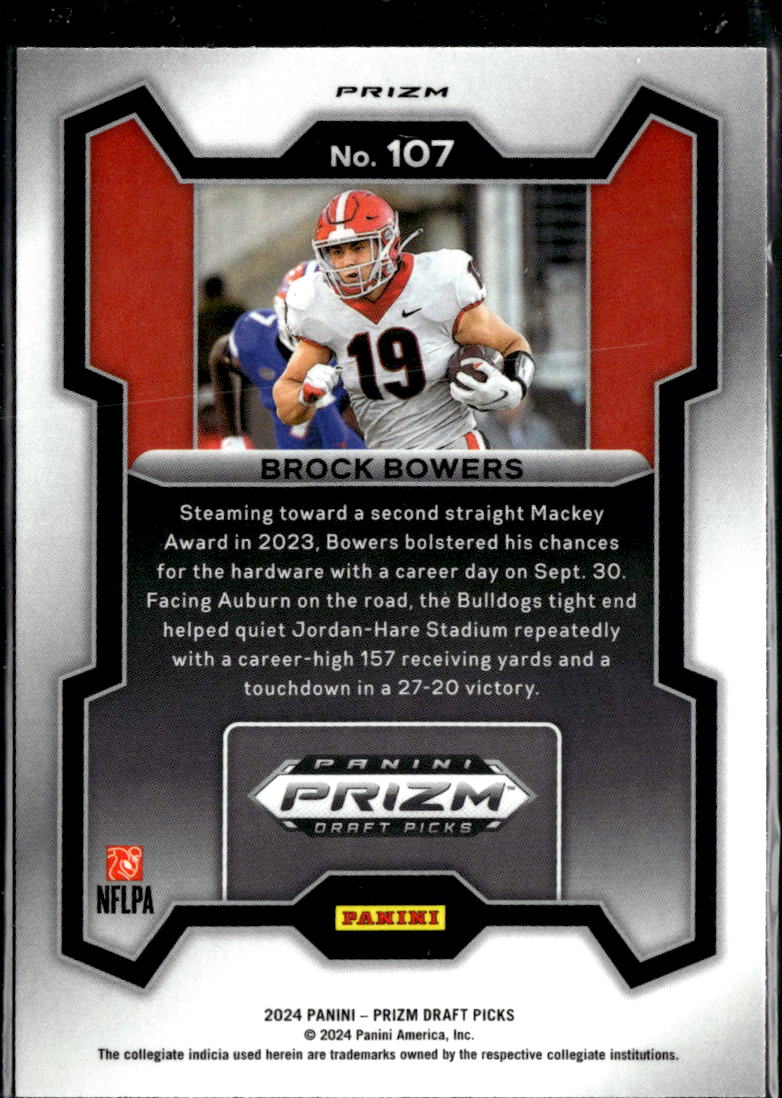 Brock Bowers 2024 Prizm Draft Picks Silver Rookie RC Georgia Bulldogs