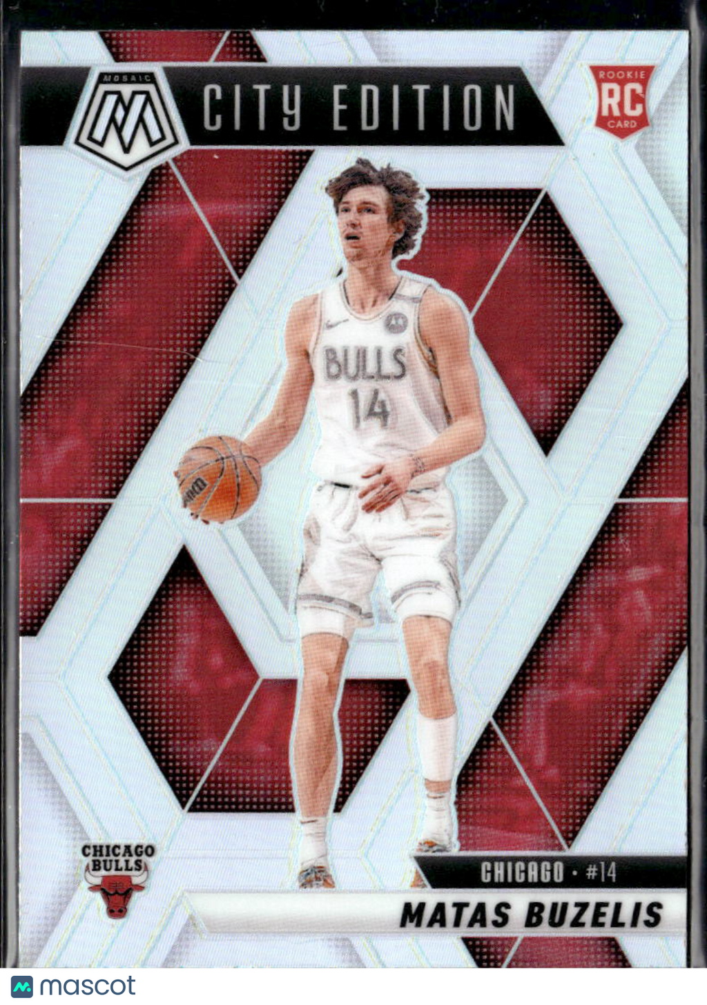 Matas Buzelis 2025 Mosaic Silver Rookie RC City Edition Chicago Bulls
